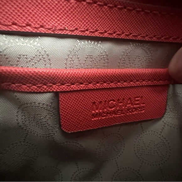 Michael Kors Red Saffiano Leather Satchel Gold-Tone Hardware & Detachable Strap - Picture 10 of 12